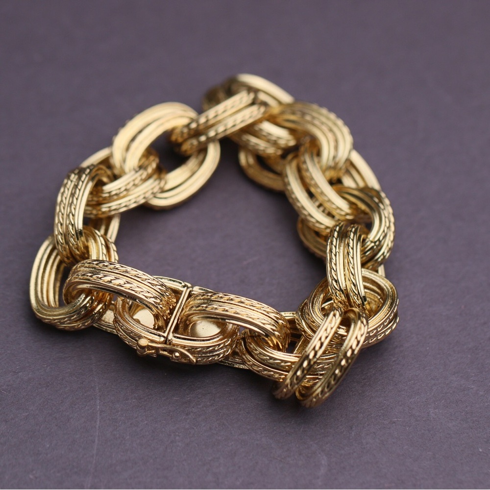Annie Bing Gold Multi-Link Statement Bracelet - Picture 6 of 7